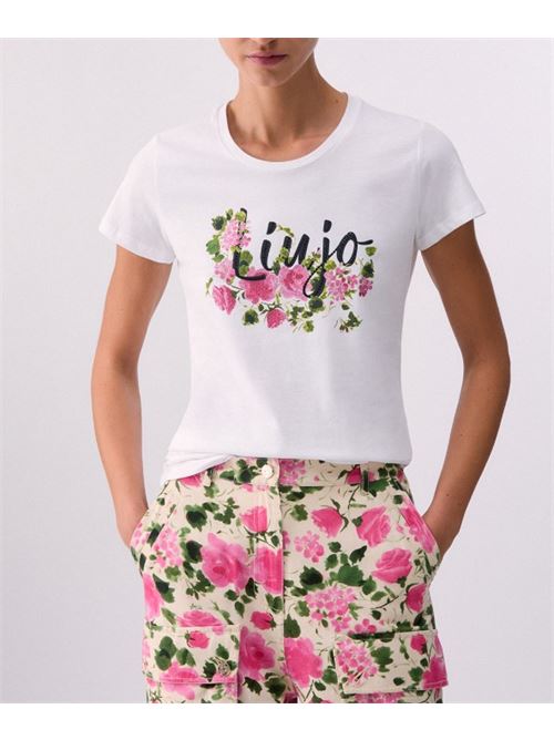 T-shirt with print and rhinestones Liu Jo | WA6493JS923.P9603